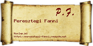 Peresztegi Fanni névjegykártya